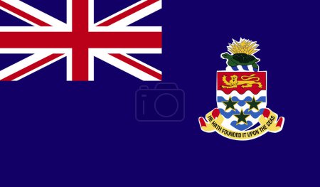 High detailed flag of Cayman Islands. National Cayman Islands flag. 3D illustration.