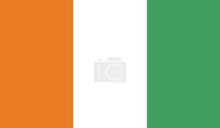 Téléchargez les photos : Drapeau haut détaillé de la Côte d'lvoire. Drapeau national de Côte d'Ivoire. Illustration 3D. - en image libre de droit