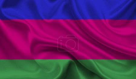 Foto de Alta bandera detallada de República Popular de Kuban. Bandera de la República Popular de Kuban. Ilustración 3D. - Imagen libre de derechos