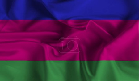 Foto de Alta bandera detallada de República Popular de Kuban. Bandera de la República Popular de Kuban. Ilustración 3D. - Imagen libre de derechos