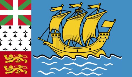 Photo for High detailed flag of Saint Pierre and Miquelon. National Saint Pierre and Miquelon flag. 3D illustration. - Royalty Free Image