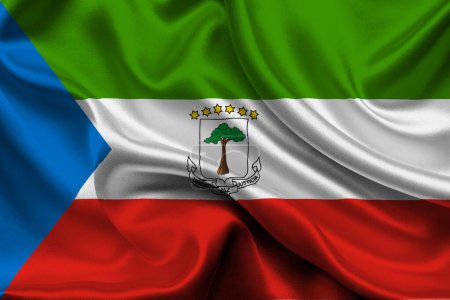 Photo for High detailed flag of Equatorial Guinea. National Equatorial Guinea flag. Africa. - Royalty Free Image