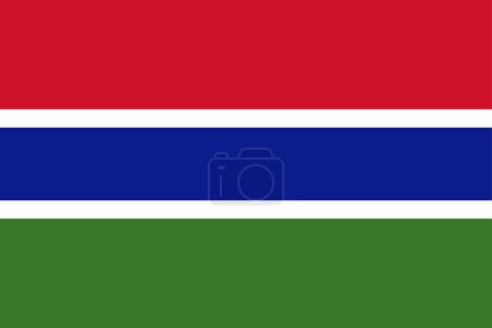 Foto de High detailed flag of Gambia. National Gambia flag. Africa. 3D illustration. - Imagen libre de derechos