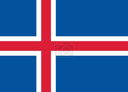 High detailed flag of Iceland. National Iceland flag. Europe. 3D illustration.