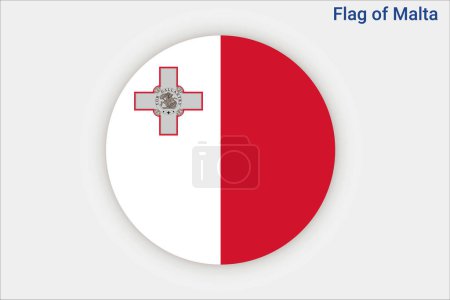Foto de Alta bandera detallada de Malta. Bandera nacional de Malta. Europa. Ilustración 3D. - Imagen libre de derechos
