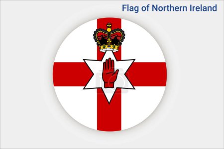 High detailed flag of Northern Ireland. National Northern Ireland flag. Europe. 3D illustration.