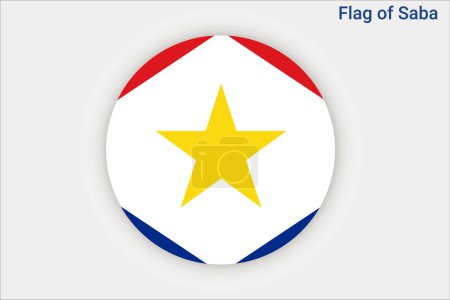 Foto de High detailed flag of Saba. National Saba flag. America. 3D illustration. - Imagen libre de derechos