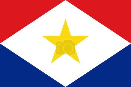 Téléchargez les photos : High detailed flag of Saba. National Saba flag. America. 3D illustration. - en image libre de droit