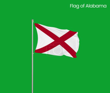 Photo for High detailed flag of Alabama. Alabama state flag, National Alabama flag. Flag of state Alabama. USA. America. - Royalty Free Image