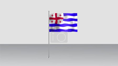 Photo for High detailed flag of Adjara. National Adjara flag. 3D Illustration. - Royalty Free Image