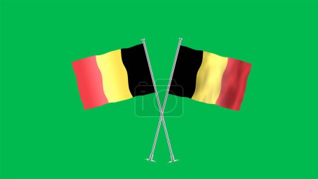 Hoch detaillierte Flagge Belgiens. Nationalflagge Belgiens. Europa. 3D-Illustration.
