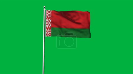 Drapeau haut détaillé du Bélarus. Drapeau national du Belarus. L'Europe. Illustration 3D.
