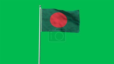 High detailed flag of Bangladesh. National Bangladesh flag. Asia. 3D illustration.