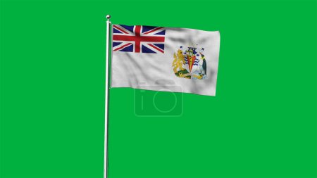 High detailed flag of British Antarctic Territory. National British Antarctic Territory flag. 3D illustration.
