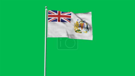 High detailed flag of British Antarctic Territory. National British Antarctic Territory flag. 3D illustration.