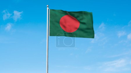 High detailed flag of Bangladesh. National Bangladesh flag. Asia. 3D illustration.