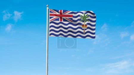High detailed flag of British Indian Ocean Territory. National British Indian Ocean Territory flag. 3D illustration.