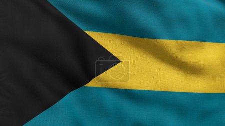 High detailed flag of Bahamas. National Bahamas flag. North America. 3D illustration.