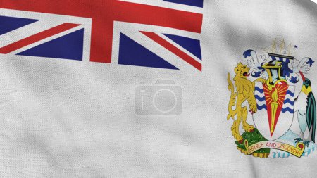 Foto de Alta bandera detallada del Territorio Antártico Británico. Bandera del Territorio Antártico Británico Nacional. Ilustración 3D. - Imagen libre de derechos