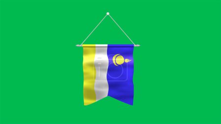 High detailed flag of Buryatia. National Buryatia flag. 3D Render.