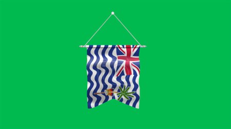 Drapeau haut détaillé du Territoire britannique de l'océan Indien. Drapeau national britannique du Territoire de l'océan Indien. Illustration 3D.