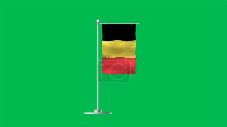 Hoch detaillierte Flagge Belgiens. Nationalflagge Belgiens. Europa. 3D-Illustration.