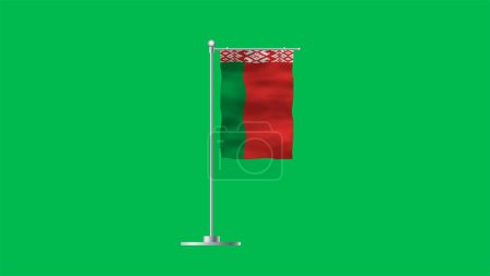 High detailed flag of Belarus. National Belarus flag. Europe. 3D illustration.