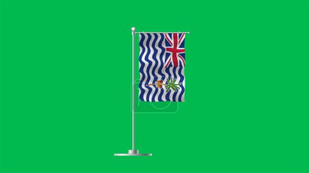 Drapeau haut détaillé du Territoire britannique de l'océan Indien. Drapeau national britannique du Territoire de l'océan Indien. Illustration 3D.