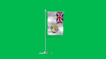 Foto de Alta bandera detallada del Territorio Antártico Británico. Bandera del Territorio Antártico Británico Nacional. Ilustración 3D. - Imagen libre de derechos