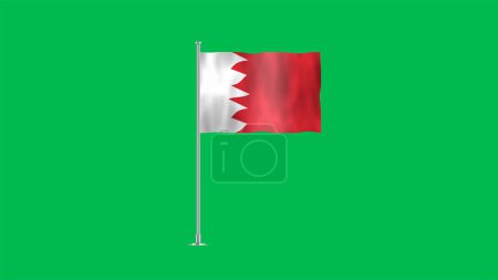 High detailed flag of Bahrain. National Bahrain flag. Asia. 3D illustration.