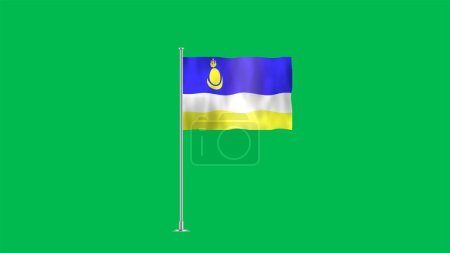 Alta bandera detallada de Buriatia. Bandera Nacional de Buriatia. Renderizado 3D.