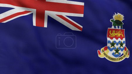 High detailed flag of Cayman Islands. National Cayman Islands flag. 3D illustration.
