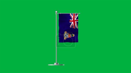 High detailed flag of Cayman Islands. National Cayman Islands flag. 3D illustration. Green Background.
