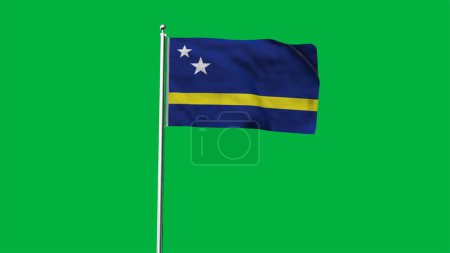 High detailed flag of Curacao. National Curacao flag. South America. 3D illustration.