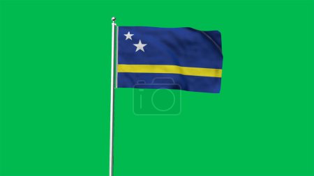 High detailed flag of Curacao. National Curacao flag. South America. 3D illustration.