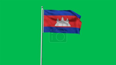 High detailed flag of Cambodia. National Cambodia flag. Asia. 3D illustration.