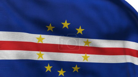 High detailed flag of Cape Verde. National Cape Verde flag. Africa. 3D illustration.