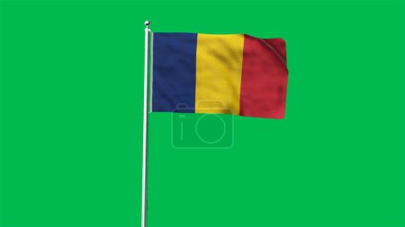 High detailed flag of Chad. National Chad flag. Africa. 3D illustration.