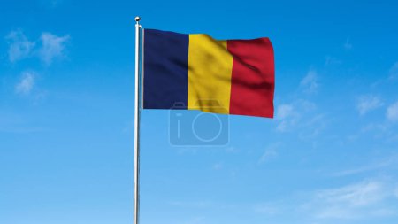 High detailed flag of Chad. National Chad flag. Africa. 3D illustration.