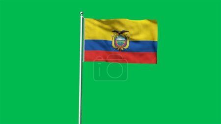 High detailed flag of Ecuador. National Ecuador flag. South America. 3D illustration.