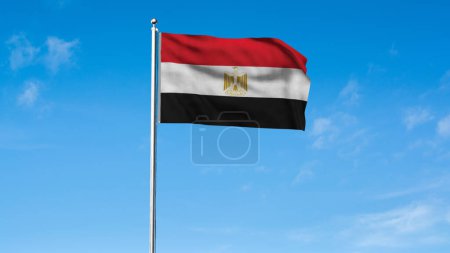 High detailed flag of Egypt. National Egypt flag. Africa. Asia. 3D illustration.