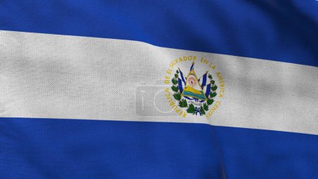 High detailed flag of El Salvador. National El Salvador flag. North America. 3D illustration.