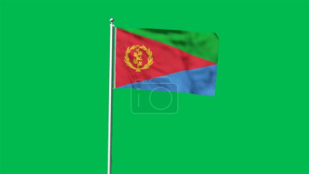 High detailed flag of Eritrea. National Eritrea flag. Africa. 3D illustration.
