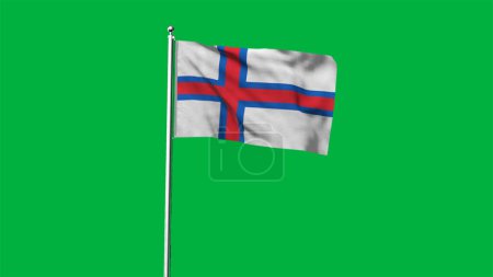 Foto de Alta bandera detallada de Islas Feroe. Bandera de las Islas Feroe. Europa. Ilustración 3D. - Imagen libre de derechos