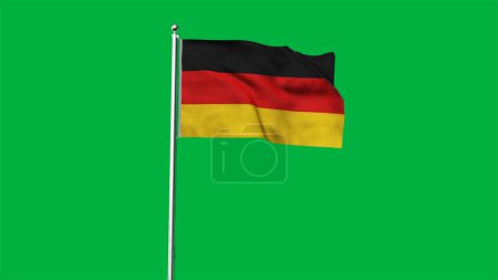Alta bandera detallada de Alemania. Bandera nacional de Alemania. Europa. Ilustración 3D.