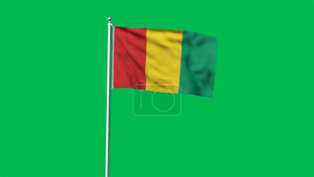 Foto de High detailed flag of Guinea. National Guinea flag. Africa. 3D illustration. - Imagen libre de derechos