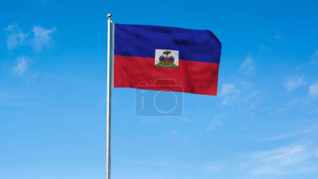 Hohe detaillierte Flagge von Haiti. Nationalflagge Haitis. Nordamerika. 3D-Illustration.