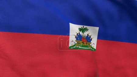 High detailed flag of Haiti. National Haiti flag. North America. 3D illustration.
