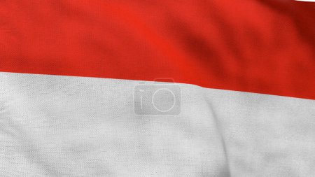 High detailed flag of Indonesia. National Indonesia flag. Asia. 3D illustration.