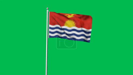 High detailed flag of Kiribati. National Kiribati flag. Oceania. 3D illustration.